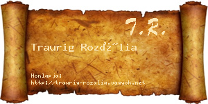 Traurig Rozália névjegykártya
